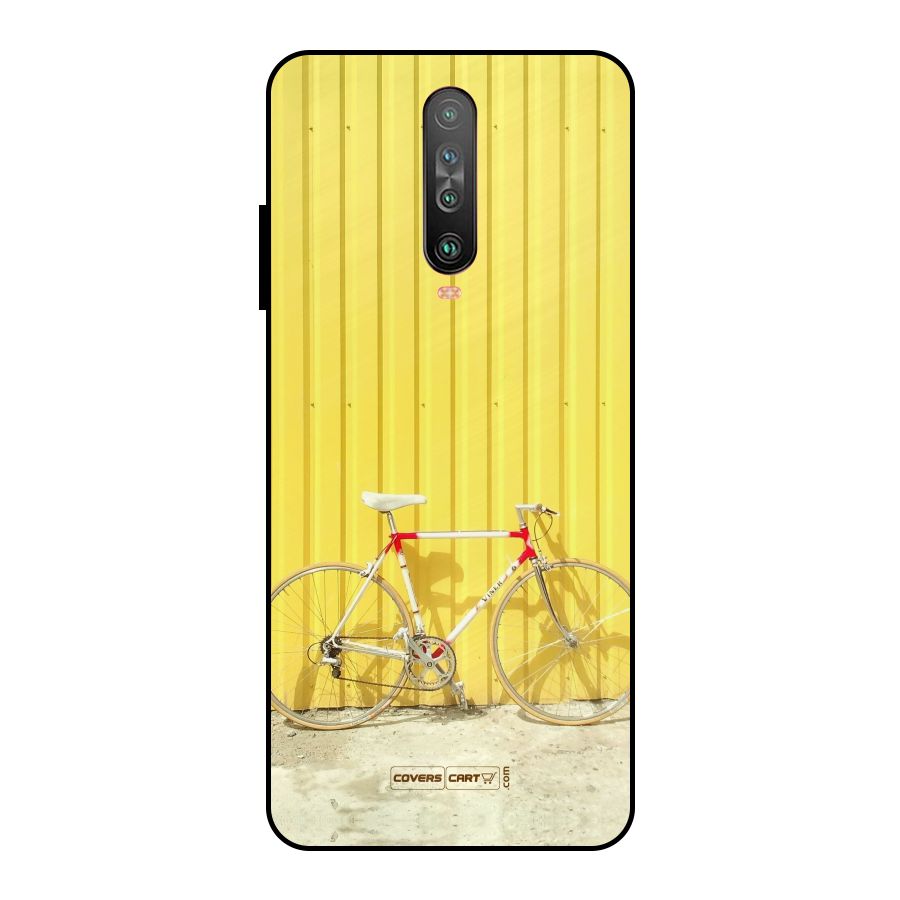 Yellow Cycle Classic Metal Back Case for Poco X2