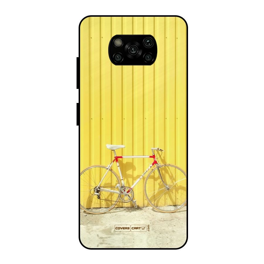 Yellow Cycle Classic Metal Back Case for Poco X3