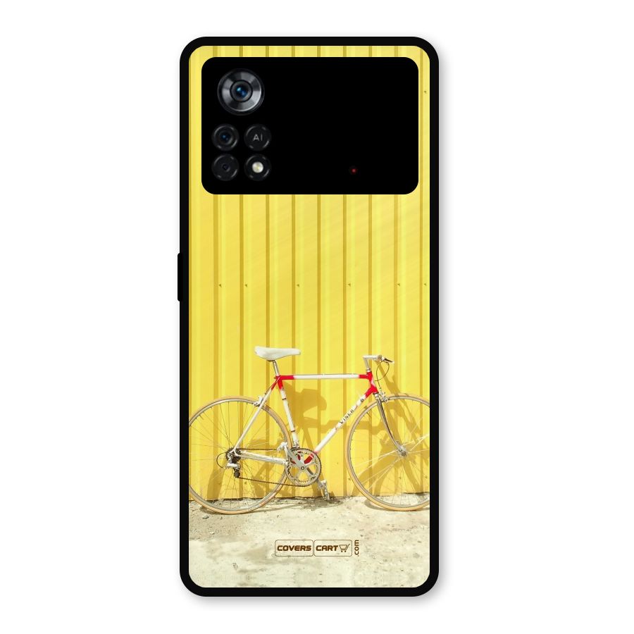 Yellow Cycle Classic Metal Back Case for Poco X4 Pro 5G
