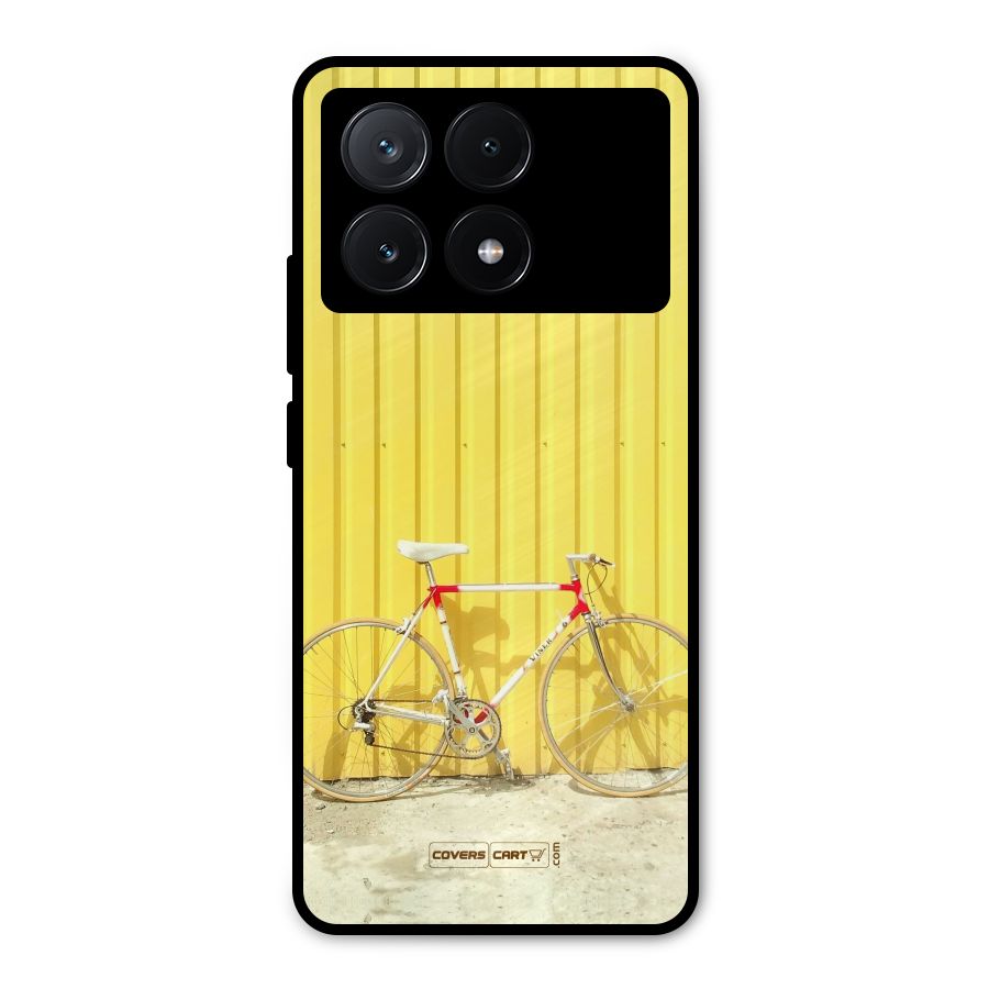 Yellow Cycle Classic Metal Back Case for Poco X6 Pro