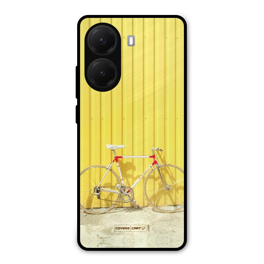 Yellow Cycle Classic Metal Back Case for Poco X7 Pro