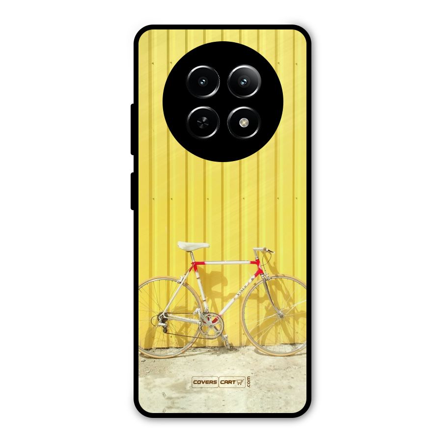 Yellow Cycle Classic Metal Back Case for Realme 12x 5G