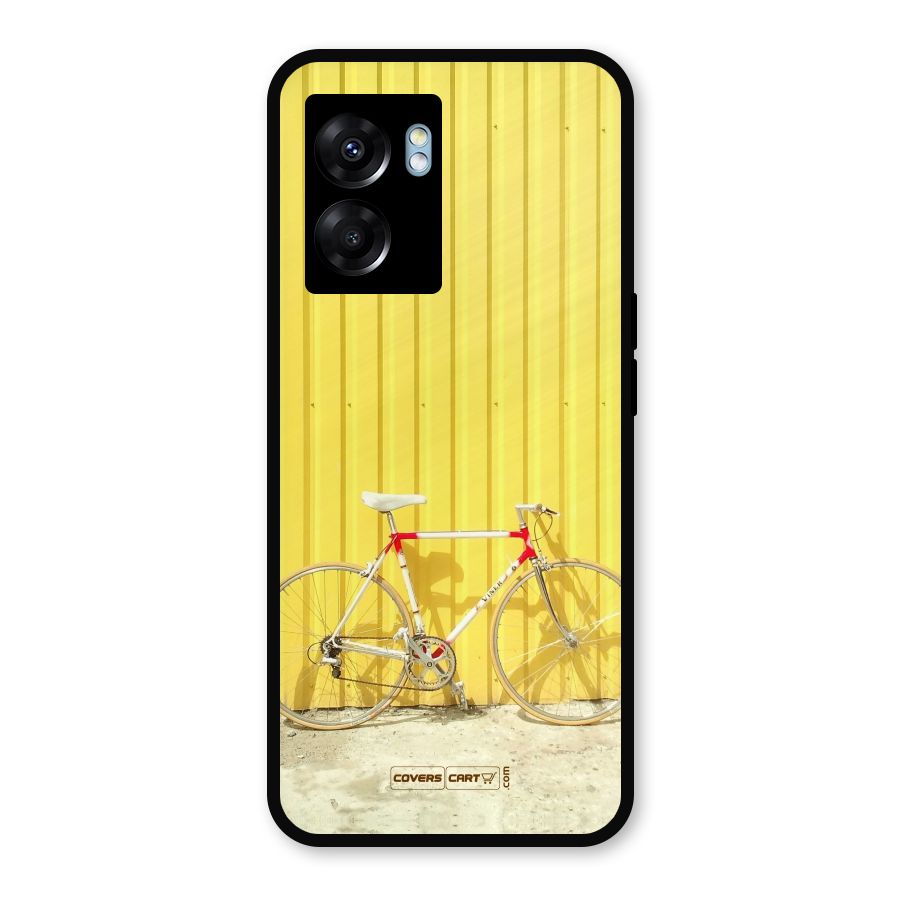 Yellow Cycle Classic Metal Back Case for Realme Narzo 50 5G