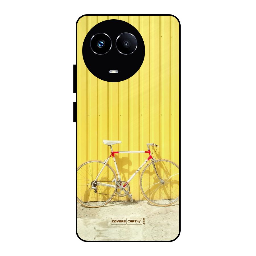 Yellow Cycle Classic Metal Back Case for Realme Narzo 60X