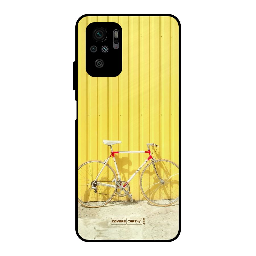 Yellow Cycle Classic Metal Back Case for Redmi Note 10S