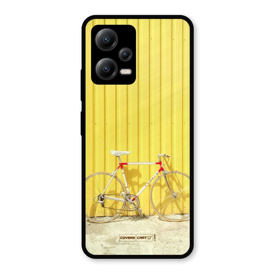 Yellow Cycle Classic Metal Back Case for Redmi Note 12 5G