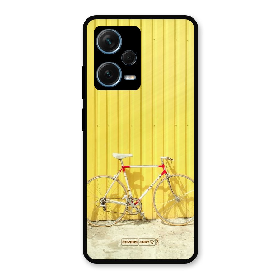 Yellow Cycle Classic Metal Back Case for Redmi Note 12 Pro Plus 5G