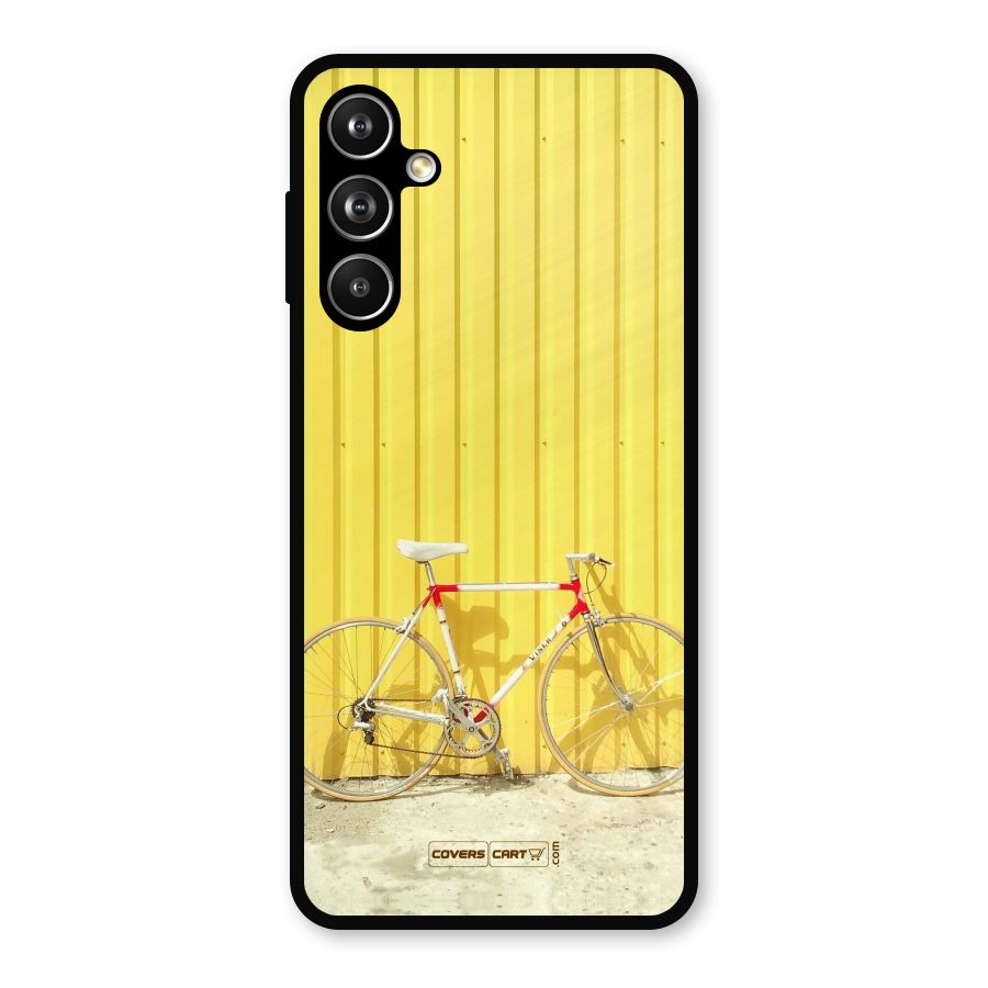 Yellow Cycle Classic Metal Back Case for Samsung Galaxy M54