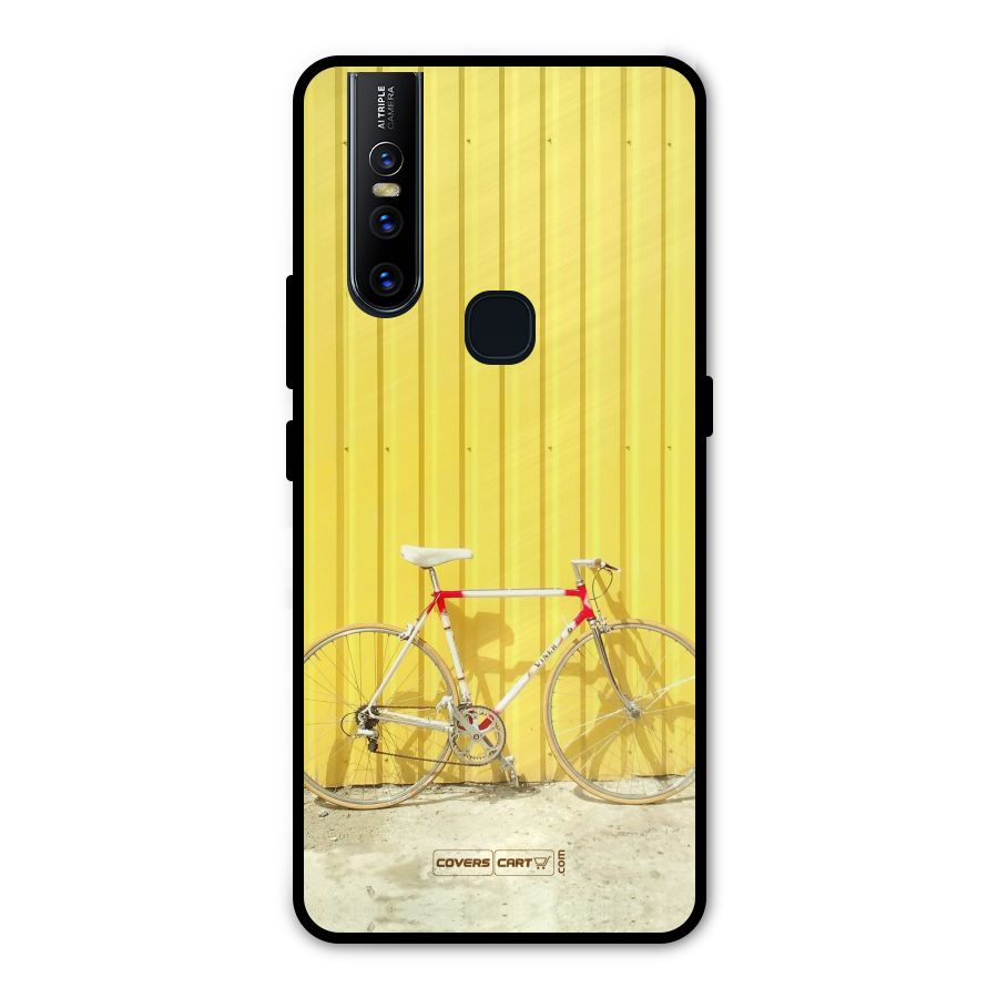 Yellow Cycle Classic Metal Back Case for Vivo V15