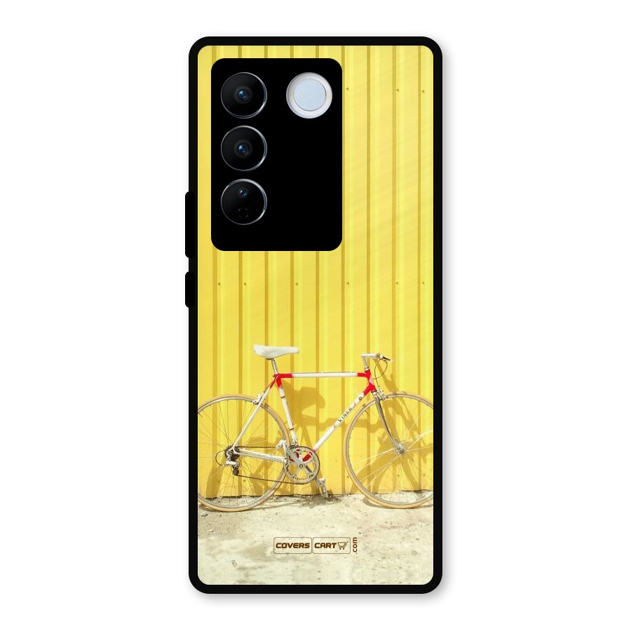 Yellow Cycle Classic Metal Back Case for Vivo V27