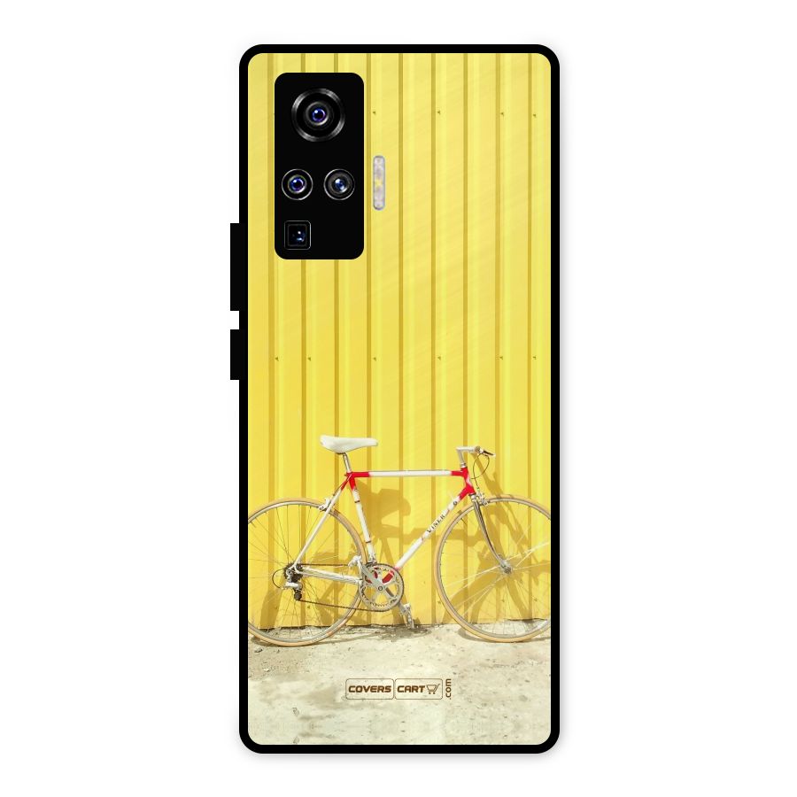 Yellow Cycle Classic Metal Back Case for Vivo X50 Pro