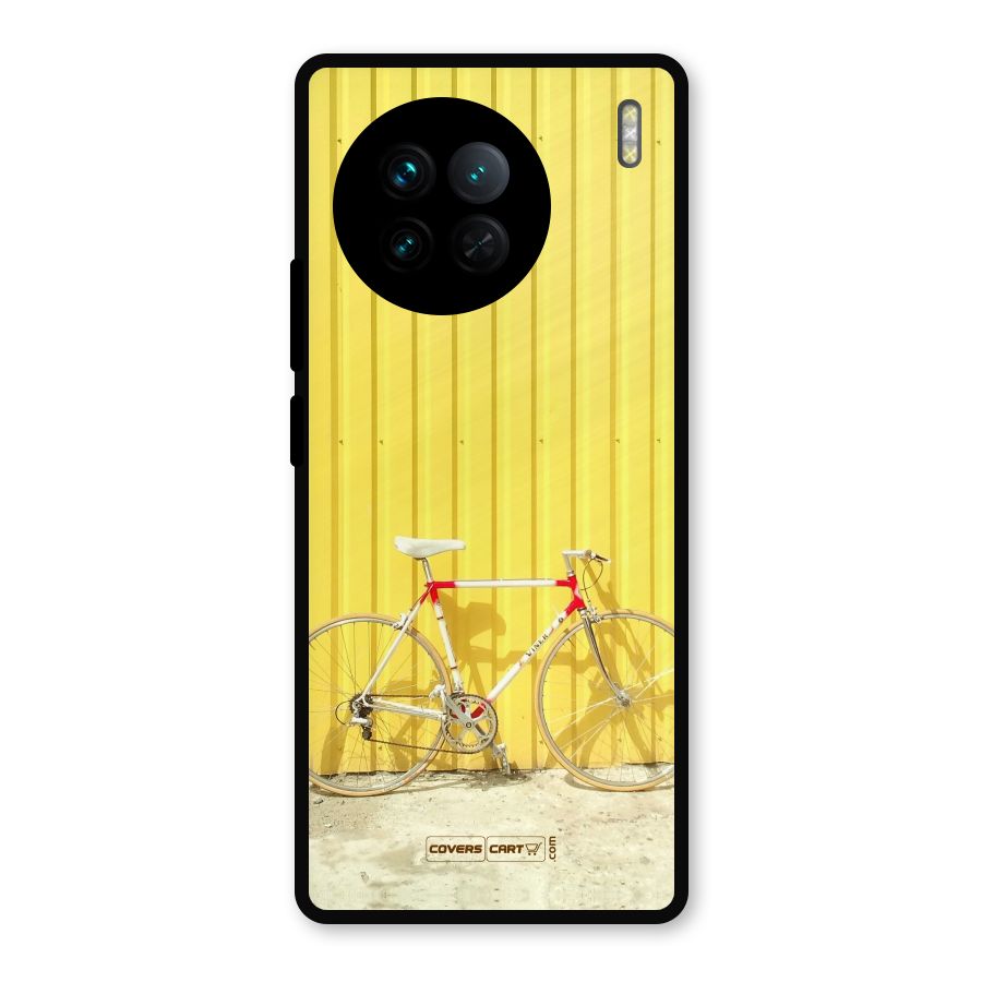 Yellow Cycle Classic Metal Back Case for Vivo X90