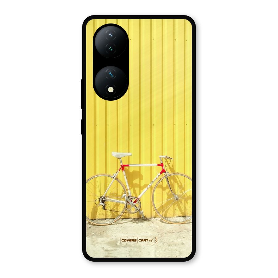 Yellow Cycle Classic Metal Back Case for Vivo Y100