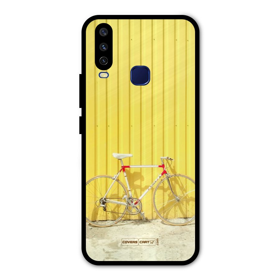 Yellow Cycle Classic Metal Back Case for Vivo Y12