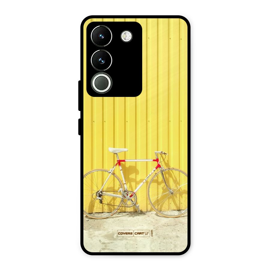 Yellow Cycle Classic Metal Back Case for Vivo Y200