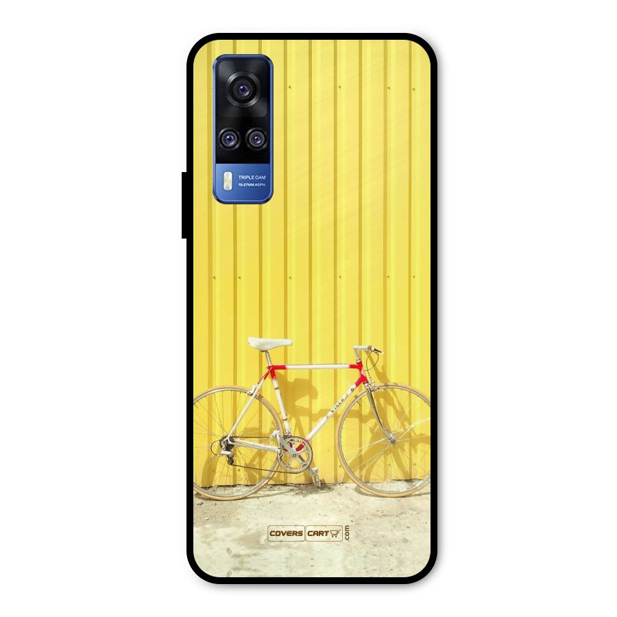 Yellow Cycle Classic Metal Back Case for Vivo Y31
