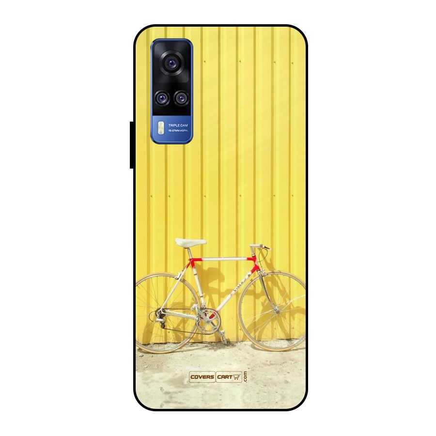 Yellow Cycle Classic Metal Back Case for Vivo Y51