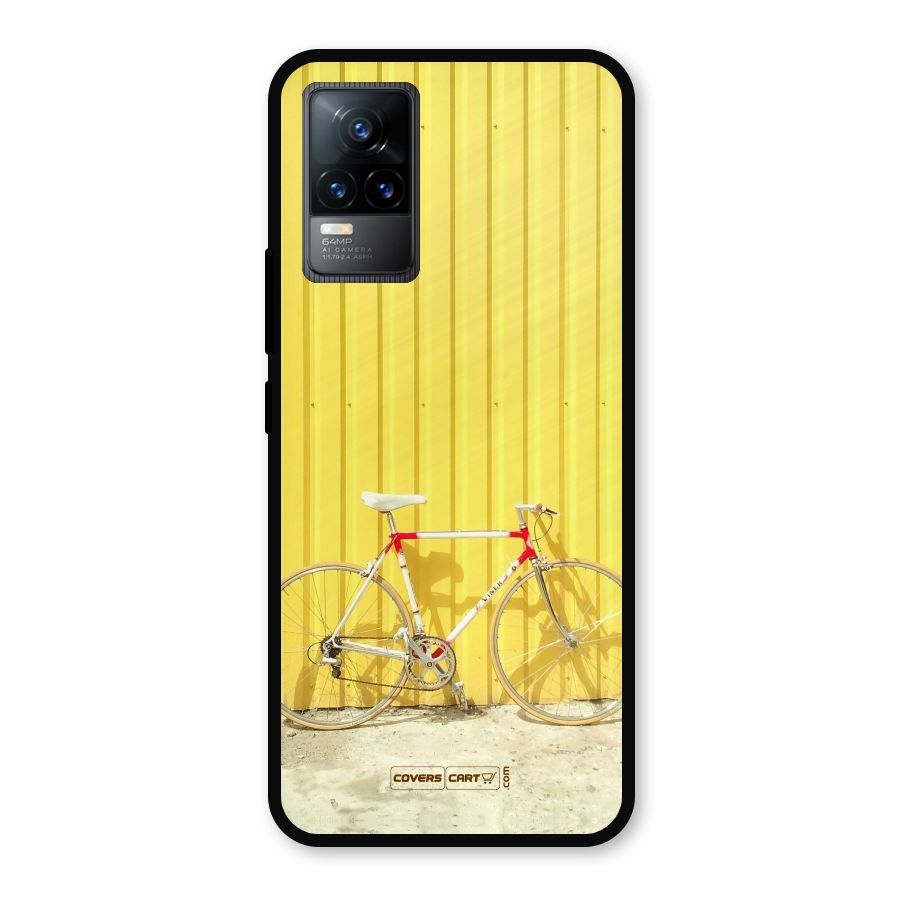 Yellow Cycle Classic Metal Back Case for Vivo Y73