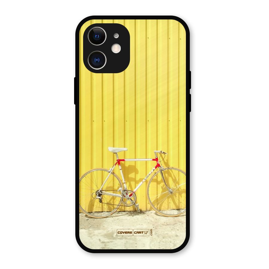 Yellow Cycle Classic Metal Back Case for iPhone 12