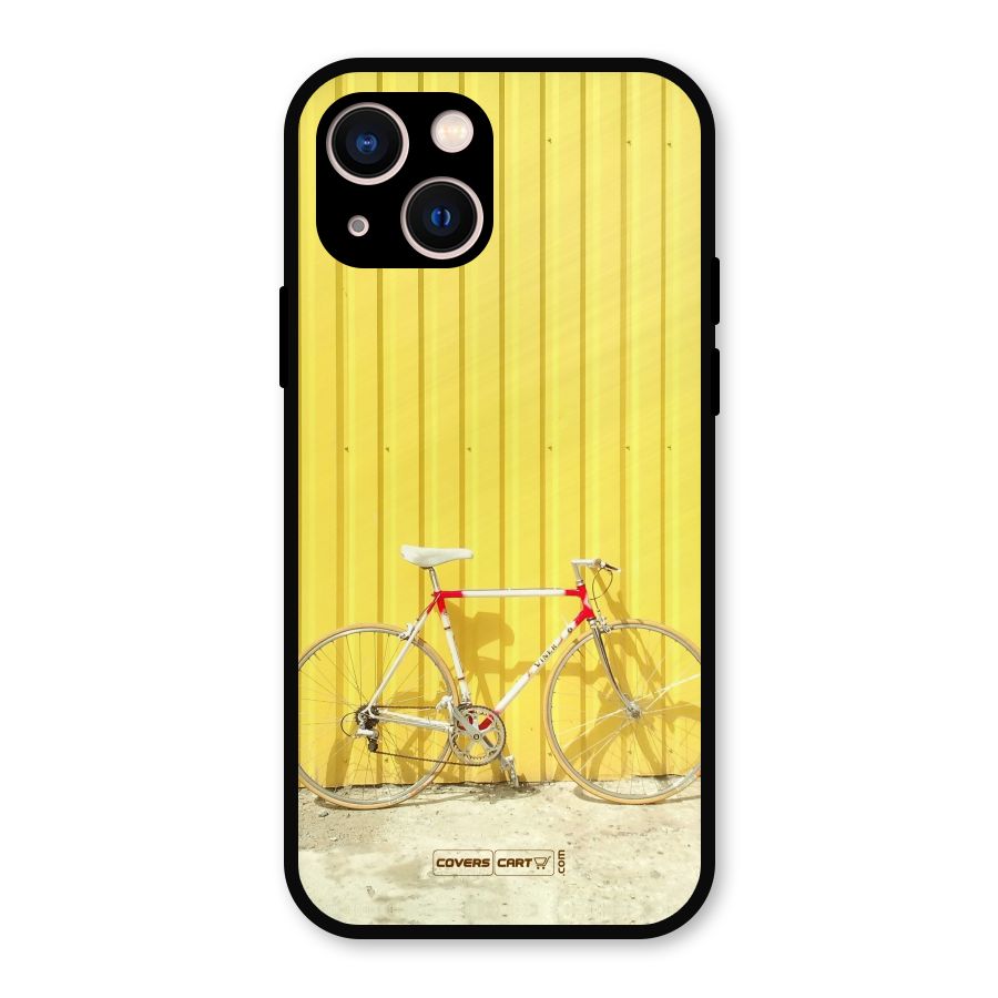 Yellow Cycle Classic Metal Back Case for iPhone 13