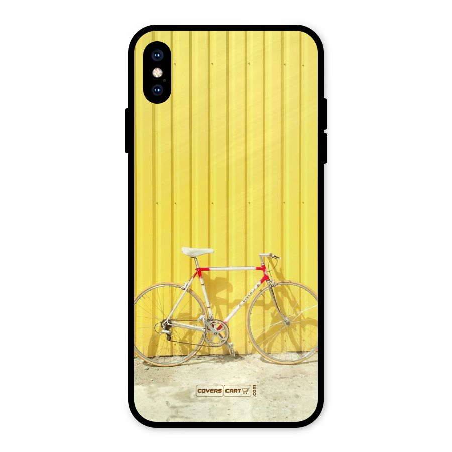 Yellow Cycle Classic Metal Back Case for iPhone XS Max
