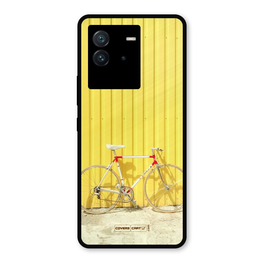 Yellow Cycle Classic Metal Back Case for iQOO Neo 6 5G