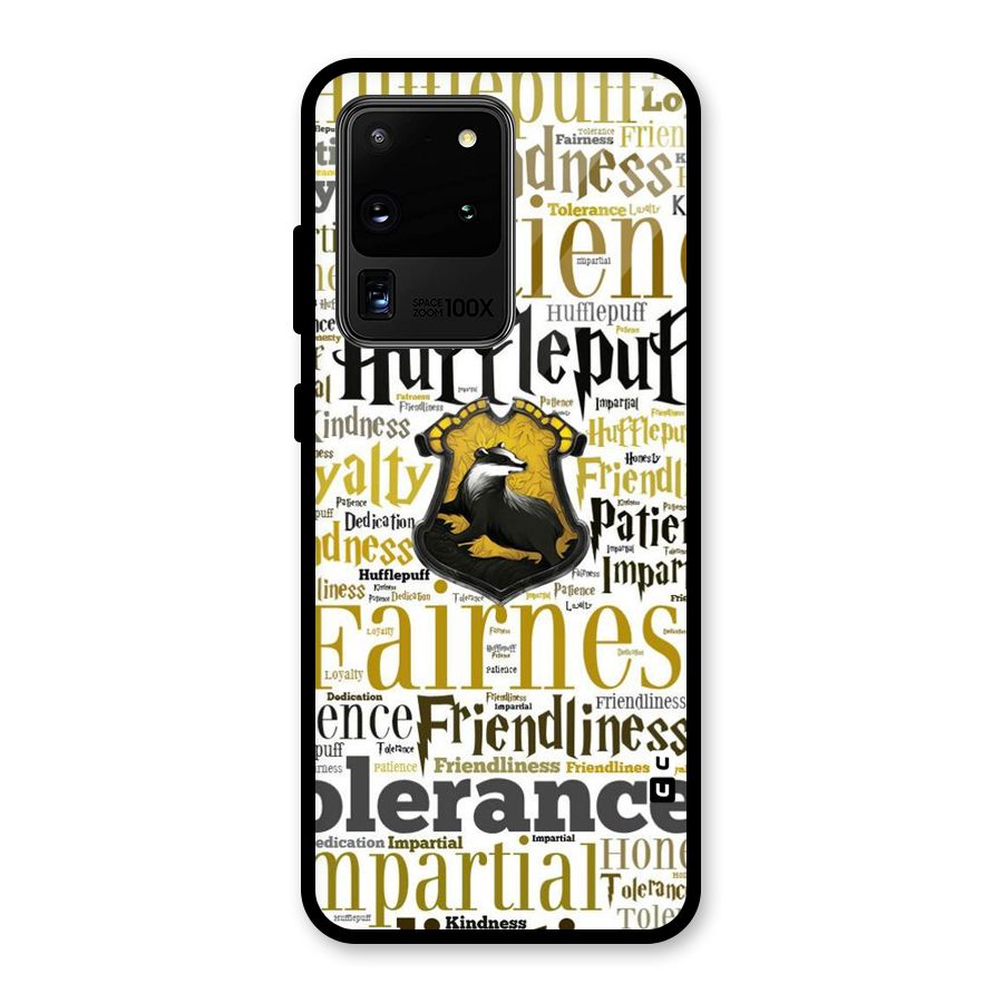 Yellow Fairness Glass Back Case for Galaxy S20 Ultra