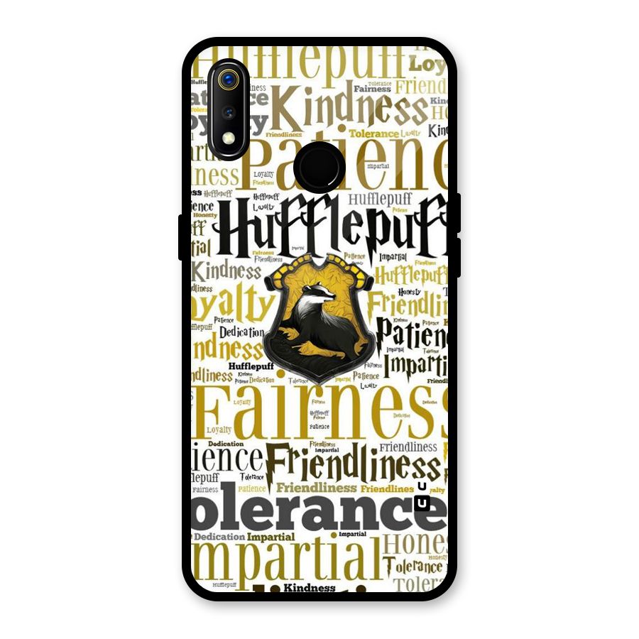 Yellow Fairness Glass Back Case for Realme 3