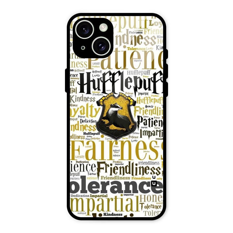 Yellow Fairness Glass Back Case for iPhone 15 Plus