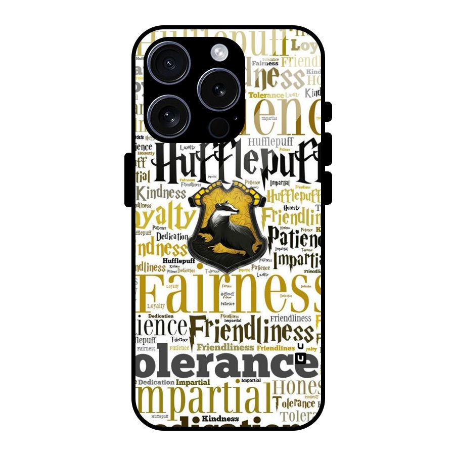 Yellow Fairness Glass Back Case for iPhone 15 Pro
