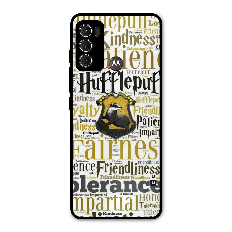 Yellow Fairness Metal Back Case for Moto G60