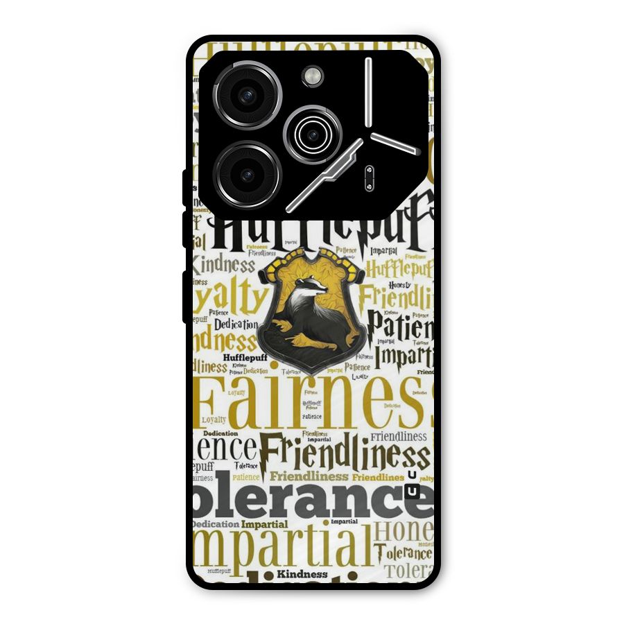 Yellow Fairness Metal Back Case for Tecno Pova 6 Pro