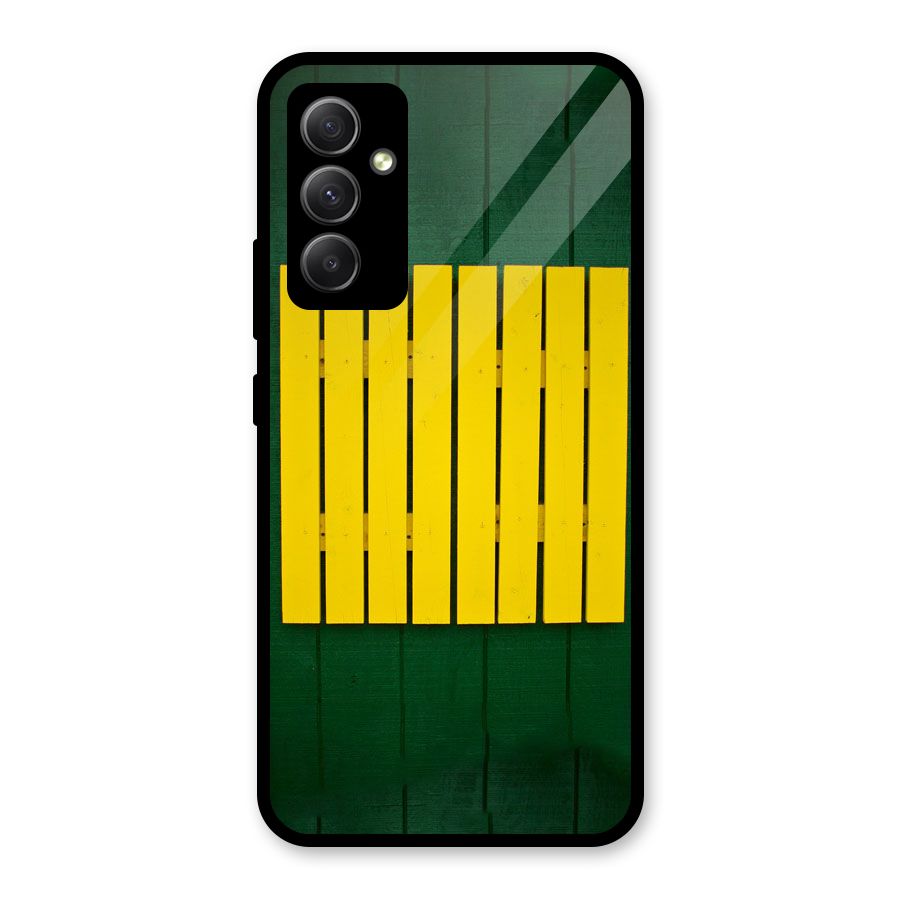 Yellow Fence Glass Back Case for Galaxy A34