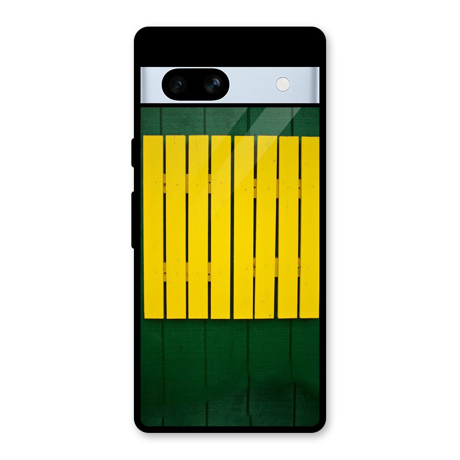 Yellow Fence Glass Back Case for Google Pixel 7a