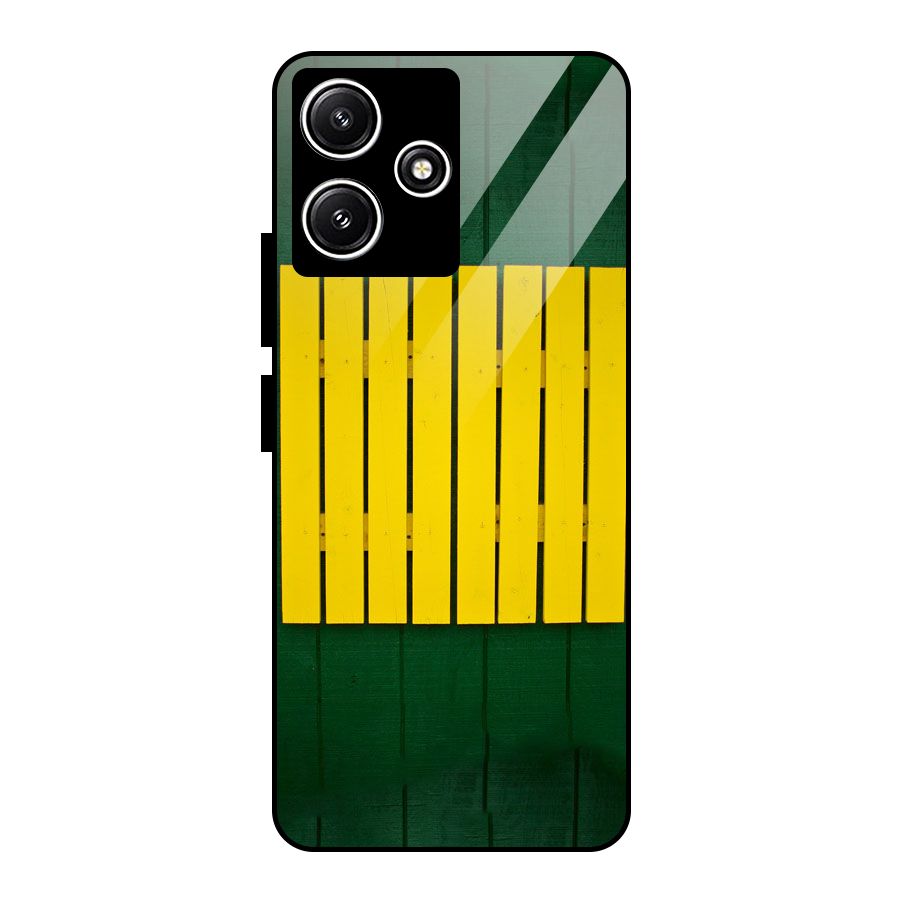 Yellow Fence Glass Back Case for Redmi 12 5G