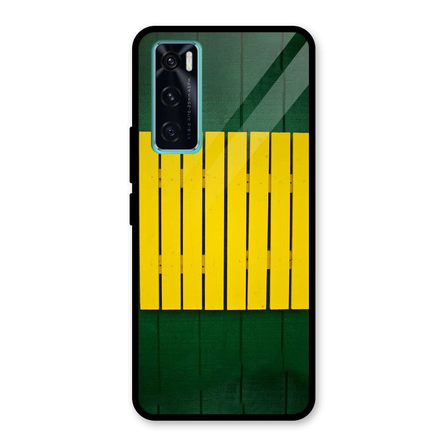 Yellow Fence Glass Back Case for Vivo V20 SE