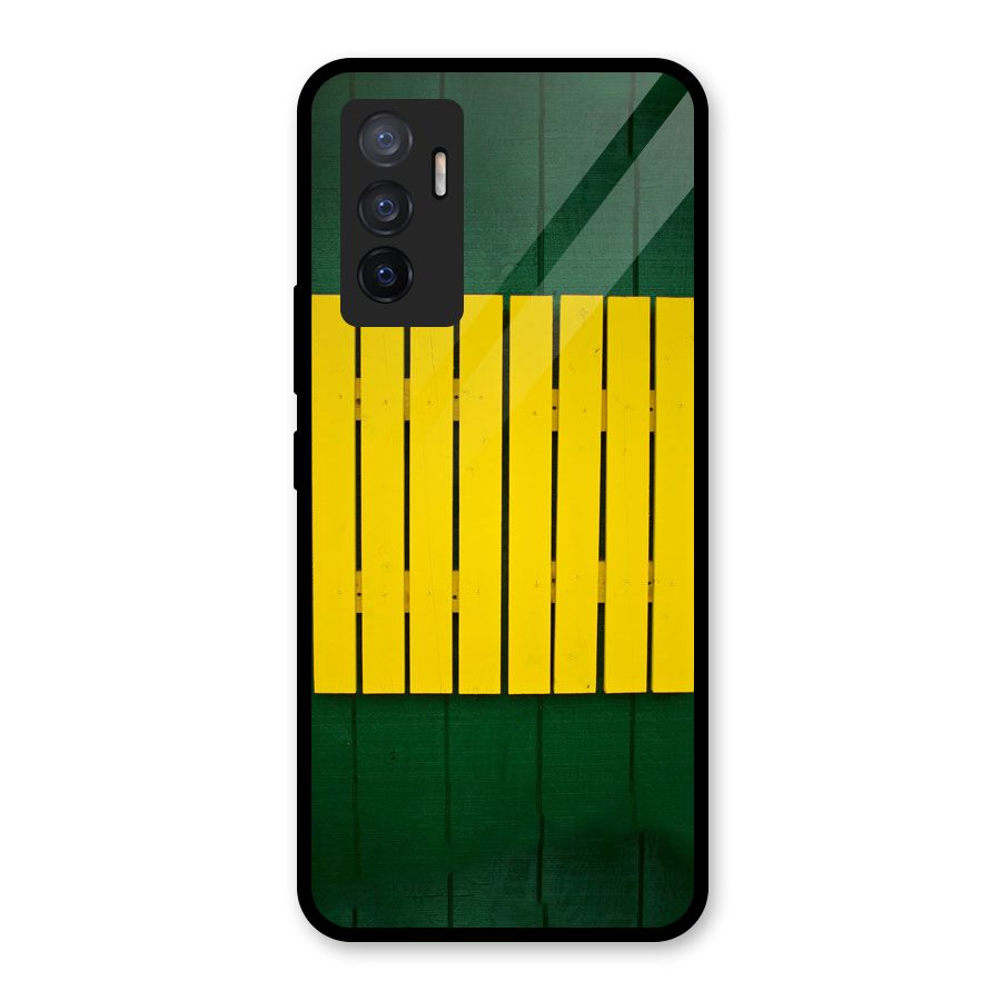 Yellow Fence Glass Back Case for Vivo V23e