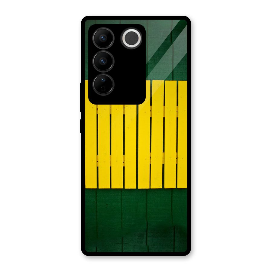 Yellow Fence Glass Back Case for Vivo V27