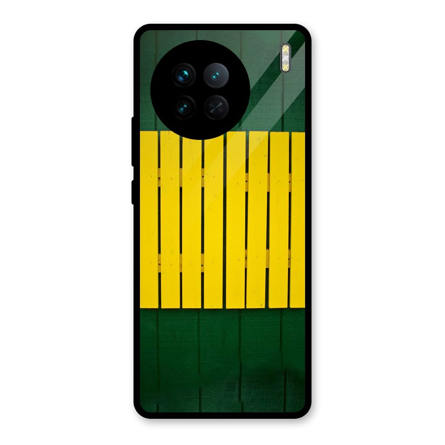 Yellow Fence Glass Back Case for Vivo X90