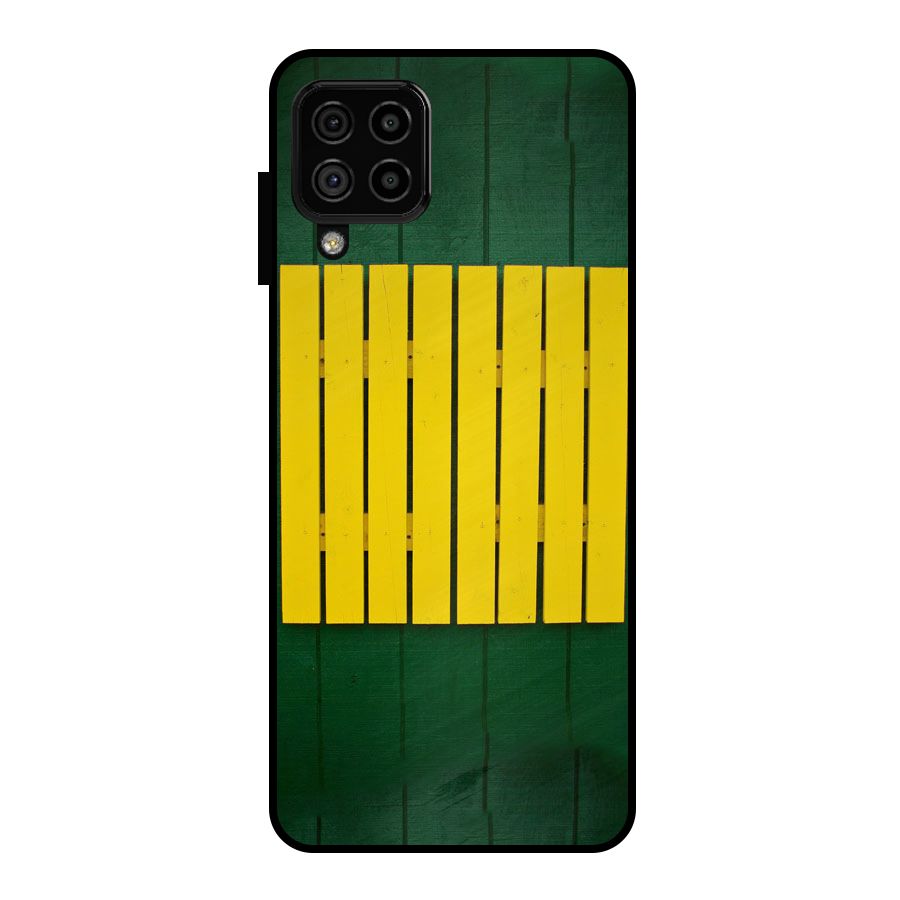 Yellow Fence Metal Back Case for Galaxy A22 4G