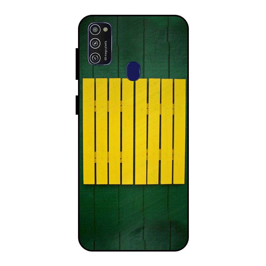 Yellow Fence Metal Back Case for Galaxy M21