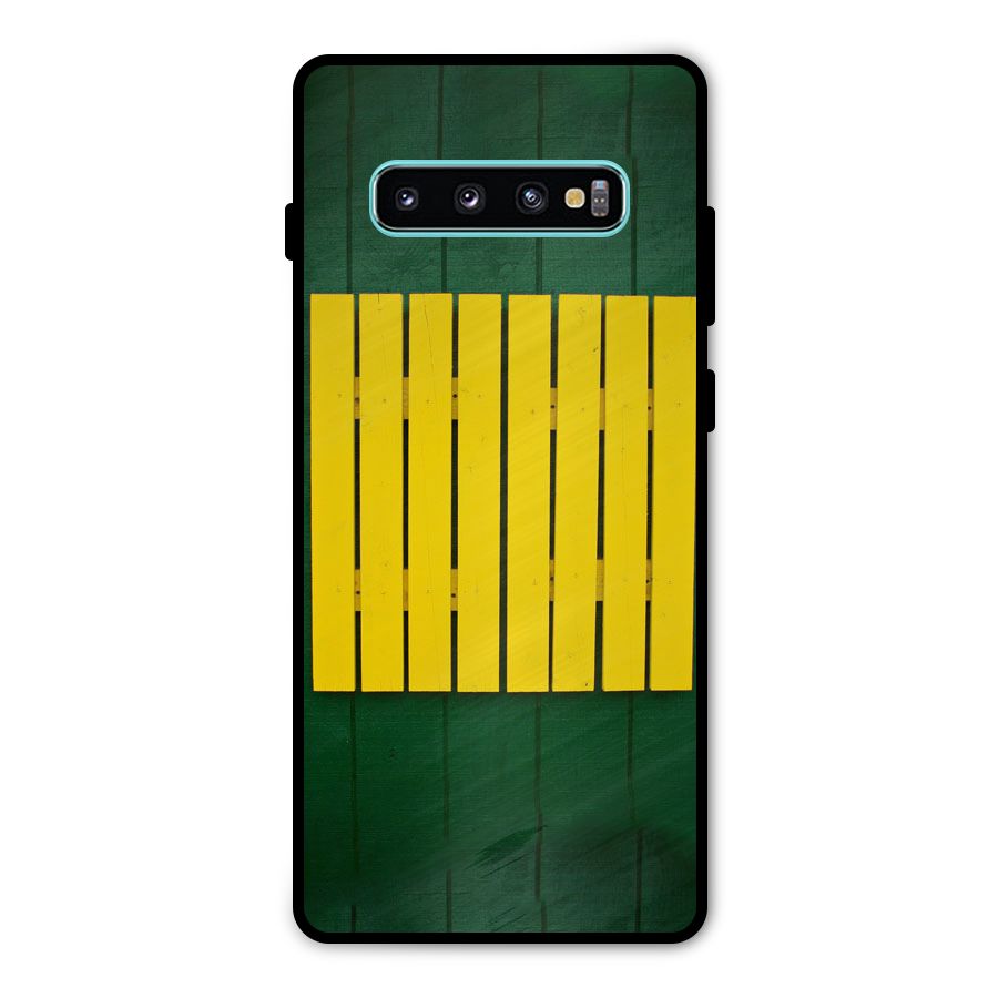 Yellow Fence Metal Back Case for Galaxy S10 Plus