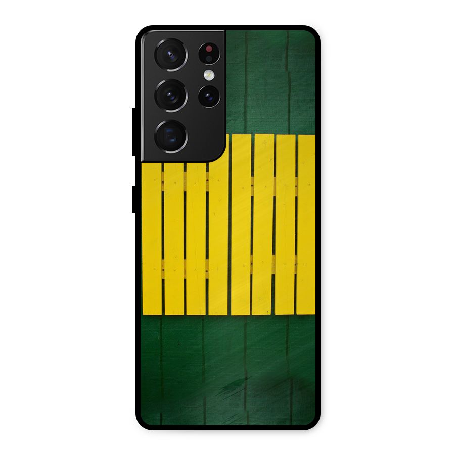 Yellow Fence Metal Back Case for Galaxy S21 Ultra 5G