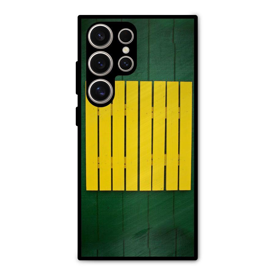 Yellow Fence Metal Back Case for Galaxy S24 Ultra