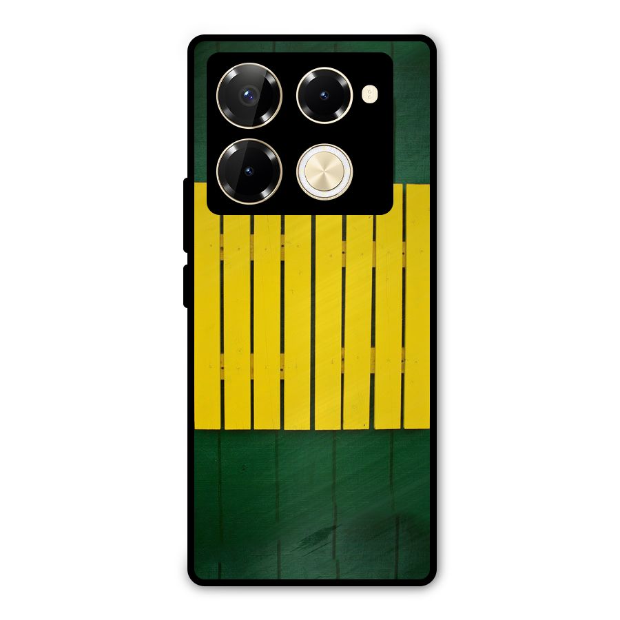 Yellow Fence Metal Back Case for Infinix Note 40 Pro Plus