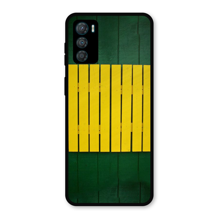 Yellow Fence Metal Back Case for Moto G42