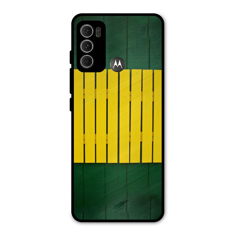 Yellow Fence Metal Back Case for Moto G60
