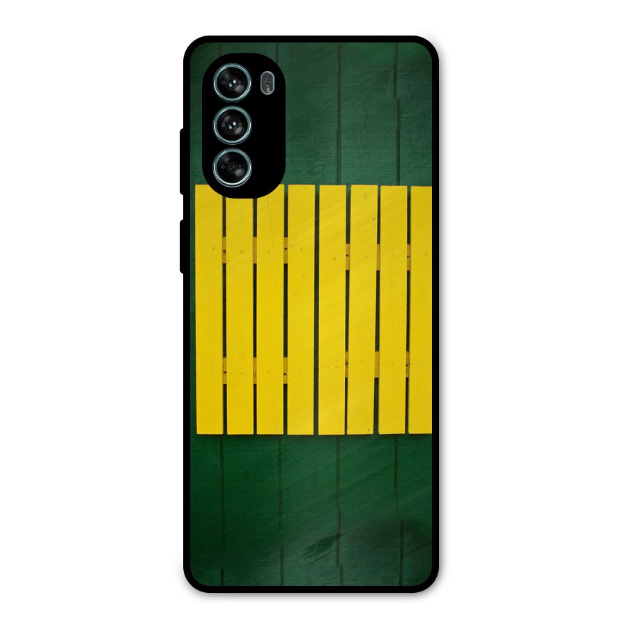 Yellow Fence Metal Back Case for Moto G62
