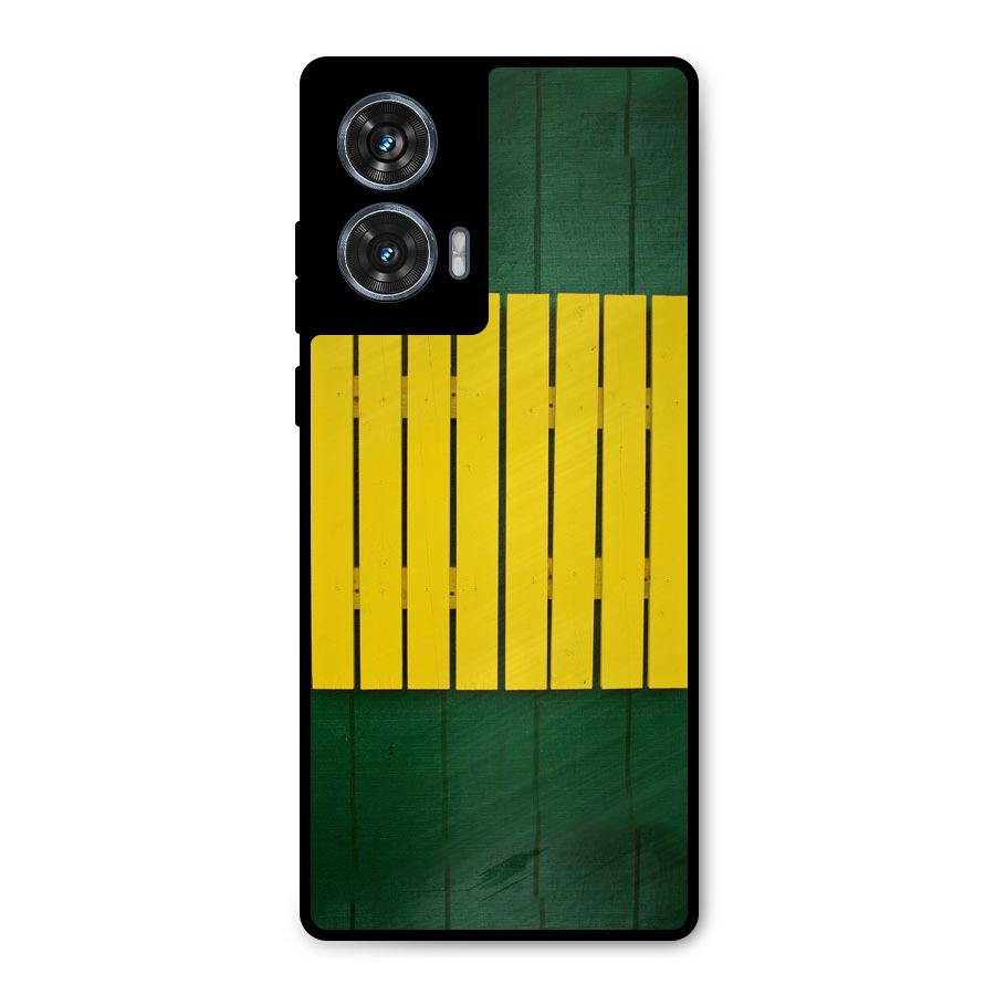 Yellow Fence Metal Back Case for Motorola Edge 50 Fusion