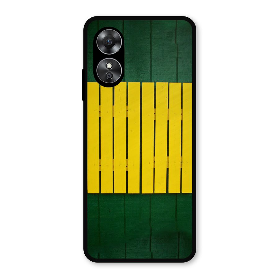 Yellow Fence Metal Back Case for Oppo A17
